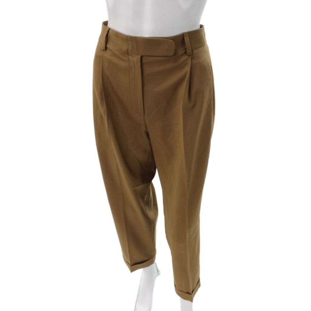 QL2 Unisex Adults Dress Pants Brown Wool Button Size 42